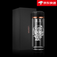 雷德夫（LEIDFOR）【聞戲起舞】雙層玻璃杯男士水杯杯子防摔茶杯 猴戲400ml