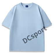 BINYUXD260克重磅短袖t恤男純棉夏季純色男士體恤情侶款圓領(lǐng)半袖 天藍色[280g重磅純棉] S適合90-105斤)