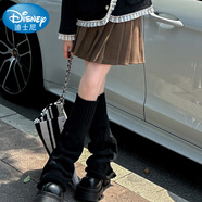 迪士尼女童秋冬加厚呢子裙2025新款中大童洋氣時(shí)髦百褶裙兒童寬松半身裙 卡其色 140 cm