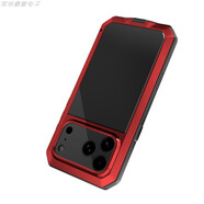 艾尚美（lovemei）前后全包帶膜適用iPhone17Promax金屬三防手機殼蘋(píng)果17Pro雙面全包硅膠殼膜一體前后防摔屏幕保護 紅色 iPhone 17