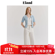 ELAND衣戀短袖針織衫女時尚甜美糖果色polo衫夏季新款 淺藍色(51)L/Blue S 160