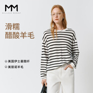 麥檬MM爆款寬松連帽質(zhì)感針織衫毛衣上衣25秋冬新款 圓領(lǐng)-長(cháng)袖-白色5G7931081 S