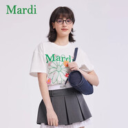 MARDI【京東奧萊】女士夏季休閑時(shí)尚短袖T恤MTX2522002 米白X葉綠 L