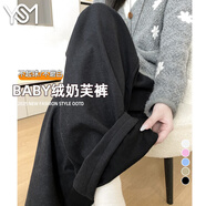 翊尚美加絨休閑褲女秋冬季2025新款加厚闊腿褲女小個子高腰顯瘦山本褲子