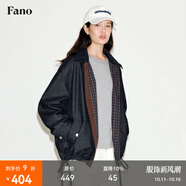 fano studios范洛Fano 門(mén)襟復(fù)古撞色原色牛仔藍(lán)格紋半襯休閑抽繩下擺短外套女 牛仔色第二批 L