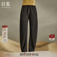 日著(zhù)設計師女裝2025秋季新款運動(dòng)休閑寬松顯瘦高級窄版直筒長(cháng)褲子 客黑 L