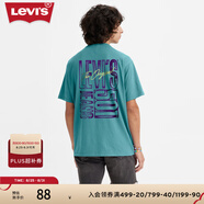 Levi's【商場同款】李維斯男士短袖藍色T恤 藍色 S