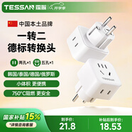 TESSAN霆圣2位德標旅行轉換插頭/旅行轉換器/韓國轉換插頭 德標地區使用（德國 西班牙 韓國 泰國等）