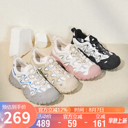 駱駝（CAMEL）丑萌登山鞋女時尚撞色戶外休閑鞋 L24S076620 米/銀/黃 36