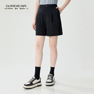 哥弟（GIRDEAR）女裝2025新款簡(jiǎn)約休閑西裝短褲女1100539 黑色 S (2碼)