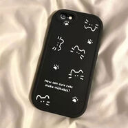 VSTXF適用蘋(píng)果6s78plus手機殼新款iPhoneXSmax防摔XR外殼5SE硅膠1 黑色線(xiàn)條貓全屏膜同色手繩 iphone5