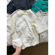 溫以嘉南北家  撞色哈蘇線 線山系戶外涼感速干 干短袖T恤男女款運(yùn)動(dòng)防 白色 S 建議115以內(nèi)