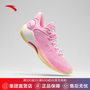 安踏（ANTA）速戰(zhàn)6丨PG7科技籃球鞋穩(wěn)定支撐防滑耐磨運(yùn)動(dòng)鞋 熒光嫩粉/雪花白-5 41 41