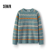 森馬（Semir）王安宇同款|毛衫男幻彩紗費(fèi)爾島提花針織衫25冬毛衣109725107203