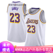 耐克（NIKE）【精心定制】美版正版湖人隊東契奇77號球衣詹姆斯23號科比籃球服 詹姆斯白色球衣 S 【160-170cm，45b