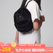 Jordan女子喬丹 毛絨包 迷你小容量 雙肩包HV8004-010黑金 均碼