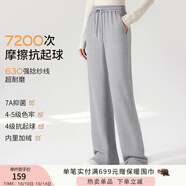 香影【加絨抗起球】直筒闊腿褲女高腰2025秋冬新款長(zhǎng)褲寬松糯米褲 灰色 L