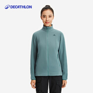 迪卡儂（DECATHLON）保暖戶(hù)外抓絨衣外套男女運(yùn)動(dòng)寬松秋搖粒絨外套沖鋒衣內(nèi)膽 女款-全拉鏈-青綠色 XS