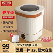 YANGZI揚(yáng)子集團(tuán)半全自動(dòng)迷你洗衣機(jī)小型洗脫一體 內(nèi)衣內(nèi)褲洗衣機(jī)學(xué)生宿舍 嬰兒洗襪子機(jī)帶脫水租房半自動(dòng) 升級(jí)款12L白【藍(lán)光+CLE深度清潔+低音凈洗】