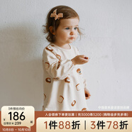 OAK FAMILY秋冬新品1-6歲女寶寶長(zhǎng)袖連衣裙可愛高彈寬松衛(wèi)衣裙洋氣公主裙 小面包 120 cm