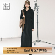 美洋（MEIYANG）拉爾夫連衣裙 復(fù)合加絨休閑顯瘦連帽長款衛(wèi)衣小黑裙新款長袖裙子 黑色（加大碼） XL