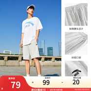 安踏（ANTA）【快干棉】T恤男女同款2025夏季情侶吸濕排汗LOGO寬松休閑短袖t恤 【店長推薦短褲】灰花灰8310-1 M /男170 女165