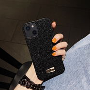 蘇拉達(dá)sulada蘋果16手機(jī)殼 貼皮閃粉顆粒保護(hù)殼 適用蘋果15ProMax手機(jī)彩色皮套 黑色【精美盒裝】 iPhone Xr