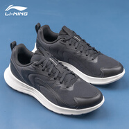 李寧男鞋輕羽跑步鞋男鞋秋冬季新款防滑耐磨反光休閑透氣跑鞋運動(dòng)鞋 黑色-4 43.5