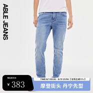 ABLE JEANS【立體修身褲】男士顯瘦長褲復(fù)古牛仔褲瘦腿褲男 【冰爽】水洗淺靛藍(lán) 29 /30
