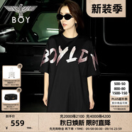 BOY LONDON【公主日記】連衣裙潮流時(shí)尚燙鉆字母印花黑色T恤裙W17003 黑色 M