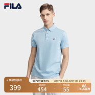FILA斐樂官方男裝短袖POLO衫夏季簡約商務(wù)休閑短袖上衣 勿忘我藍(lán) -LB L (175) 96A