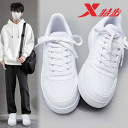 特步小白鞋 | 板鞋春季透氣男鞋低幫經(jīng)典空軍一號軟底輕便學(xué)生運動(dòng)鞋 新白色 40