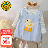 G.DUCKKIDS小黃鴨童裝女夏裝一周歲衣服女寶寶0-3歲嬰兒套裝5小童女孩兩件套 黃鴨藍(lán)背帶套裝春秋藍(lán)色 80 尺碼7-11月【75-85cm】