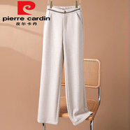 皮爾卡丹（pierre cardin）秋冬款褲子2025保暖休閑中老年媽m媽洋氣窄版闊腿褲顯瘦時(shí)尚直筒 燕麥色-【星空毛呢】保暖長(cháng)褲今年流行的輕奢品牌 M 建議85-100斤