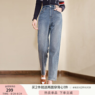 香影（xiangying）直筒牛仔褲女2025新款小個(gè)子高腰復(fù)古水洗藍(lán)色煙管褲春秋褲子 牛仔藍(lán)（春秋款）K641676 XL 推薦體重125-145/腰圍71-76