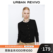 UR2025秋季新款女裝休閑琥珀流光風(fēng)紐扣針織開(kāi)衫UWB950006 黑色 L