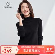 帕什【 清cang】羊絨衫女高領(lǐng)秋冬插肩長袖百搭毛衣女PS-05 經(jīng)典黑 XL （125-140斤）