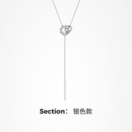 ZKHE羅馬雙環(huán)毛衣鏈高檔毛衣項鏈長(cháng)款吊墜衣服掛繩掛飾媽媽禮 【品牌禮盒】銀色