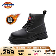 Dickies馬丁靴男鞋秋季英倫風(fēng)靴子男百搭高幫皮靴男女情侶靴潮流工裝鞋子 黑色S28（女款加絨） 37 【偏大一碼，適合運(yùn)動(dòng)鞋38】
