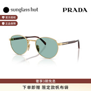 PRADA/普拉達(dá)太陽鏡男開車墨鏡橢圓偏光眼鏡0PR B51S 亮金色鏡框/淺藍(lán)綠色鏡片 5AK40K