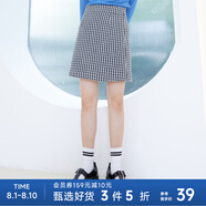 美特斯邦威毛呢半裙女格紋短裙夏字裙時(shí)尚女士半身裙 灰色組 155/62A/S