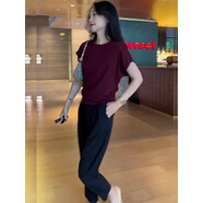 女巫和騎士高端氣質(zhì)名嬡兩件套女2025女裝設(shè)計師神店榜冰絲上衣+高腰九分褲 上衣+九分褲高級版 S 均碼