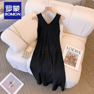羅蒙（ROMON）2025大碼女春秋新款胖mm感襯衫外套吊帶連衣裙遮肚子顯瘦套裝 針織裙(歐美裙子/感/高端精致/超 3XL 大碼(建議160-180斤)