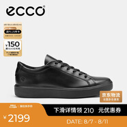 愛步（ECCO）25年早秋新款牛皮輕奢經(jīng)典休閑板鞋 柔酷60周年525464 黑色44