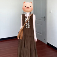 億姿萱法式度假波西米亞吊帶吊帶裙子女夏季2025新款小個(gè)子氣質(zhì)長(cháng)裙 [咖色]特價(jià)[波西米亞風(fēng)/盛夏流行 40/45kg/S 均碼