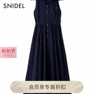 SNIDEL2025秋冬新品氣質(zhì)翻領(lǐng)無袖收腰A字襯衫連衣裙SWFO254018 深藍 S （0）