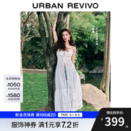 UR【鐘楚曦同款】2025春季新款女裝波嬉風(fēng)鏤空連衣裙UYL750029 本白 (偏長) L