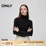 ONLY秋季舒適修身顯瘦螺紋高領(lǐng)毛衣針織衫女|124313004 H1Z 黑色 L (170) 88A