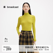 播高領(lǐng)羊毛針織衫女商場(chǎng)同款秋季新款內(nèi)搭緊身毛衣BDQ4SD1204 Q40青瓷色 M