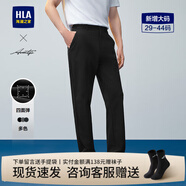 海瀾之家（HLA）休閑褲男裝25春夏季新款輕商務(wù)時(shí)尚系列四面彈大碼男士休閑長(cháng)褲子 黑色80 33 /175推薦68~71kg